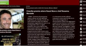 Notiziario Italiano: Cinecibo premia attore Raoul Bova e chef Rosanna Marziale