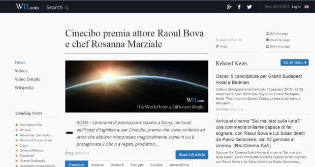 Wn.com : Cinecibo premia attore Raoul Bova e chef Rosanna Marziale