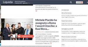 Liquida: Michele Placido ha assegnato a Roma l’award Cinecibo: a Raoul Bova