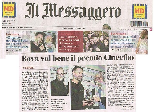 Il messaggero: Bova val bene il premio cinecibo